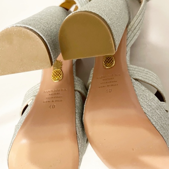 Like New Aquazzura Sundance Platform Glitter Platform Heels - Picture 14 of 15